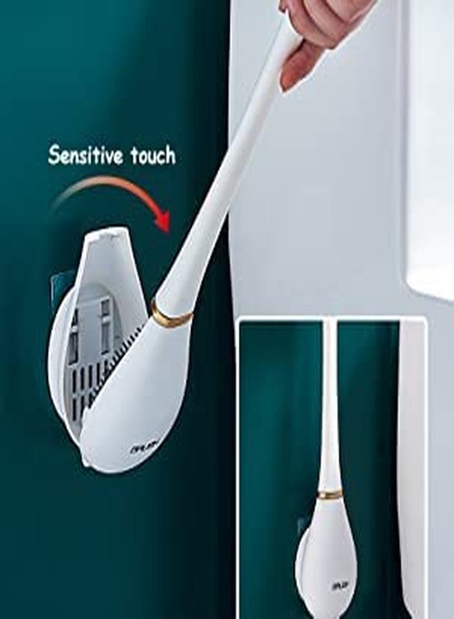 Proxin Flexible Toilet Bowl Brush Head with Silicone and Hard Bristles Toilet Cleaning Brushes for Bathroom with Holder Cute Duck Shape Ventilation Slots Base Wall Mounting (Multi Colour) - Image 5